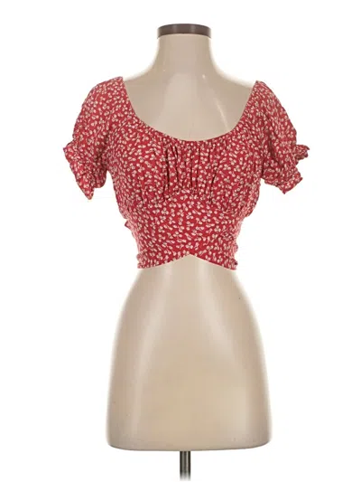 Pre-owned Unbranded Short Sleeve Top Red Sweetheart Neckline Tops