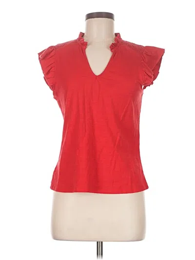 Pre-owned Unbranded Short Sleeve Top Red V Neck Tops