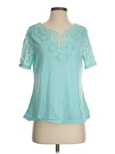 Pre-owned Unbranded Short Sleeve Top Teal Tops