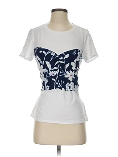 Pre-owned Unbranded Short Sleeve Top White Sweetheart Neckline Tops