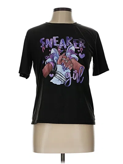 Pre-owned Unbranded Short Sleeve T-shirt In Black