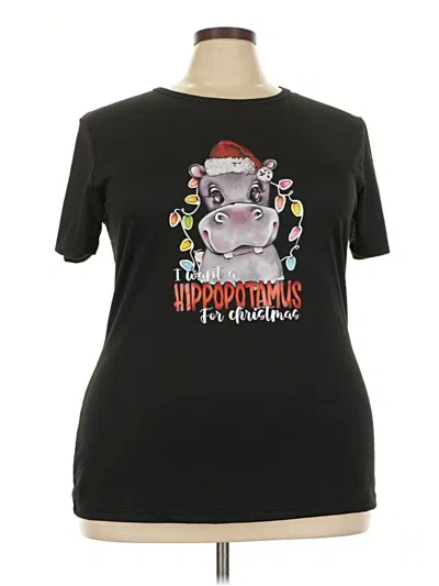 Pre-owned Unbranded Short Sleeve T-shirt In Black