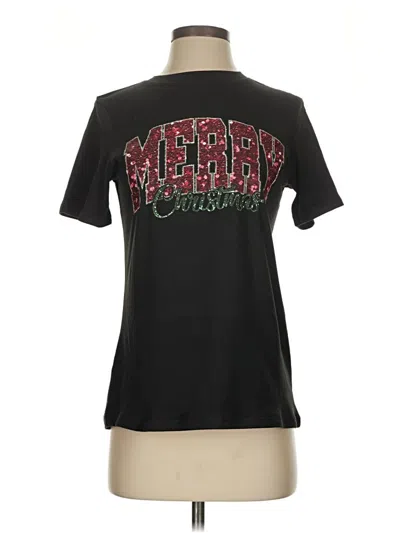 Pre-owned Unbranded Short Sleeve T-shirt In Black