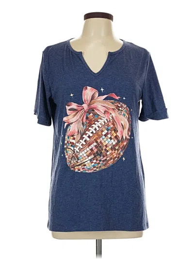 Pre-owned Unbranded Short Sleeve T-shirt In Blue