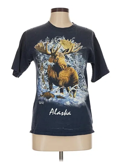 Pre-owned Unbranded Short Sleeve T-shirt In Blue