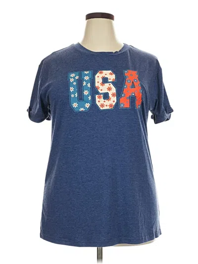 Pre-owned Unbranded Short Sleeve T-shirt In Blue