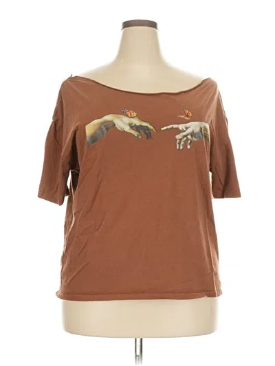 Pre-owned Unbranded Short Sleeve T-shirt In Brown