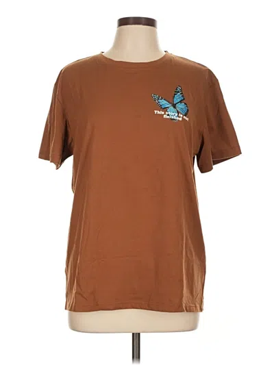 Pre-owned Unbranded Short Sleeve T-shirt In Brown