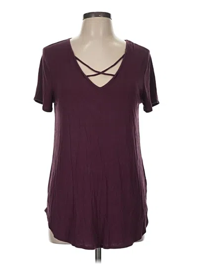 Pre-owned Unbranded Short Sleeve T-shirt In Burgundy