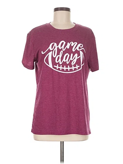 Pre-owned Unbranded Short Sleeve T-shirt In Burgundy