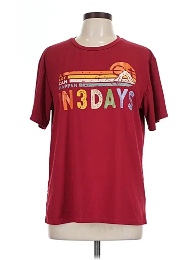Pre-owned Unbranded Short Sleeve T-shirt In Burgundy