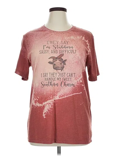 Pre-owned Unbranded Short Sleeve T-shirt In Burgundy