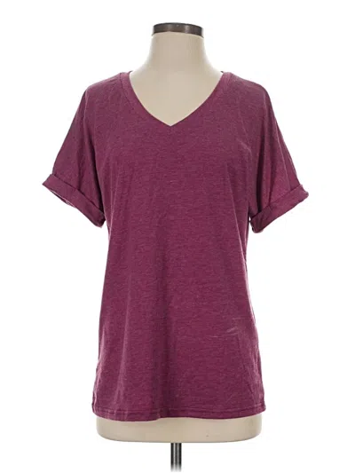 Pre-owned Unbranded Short Sleeve T-shirt In Burgundy
