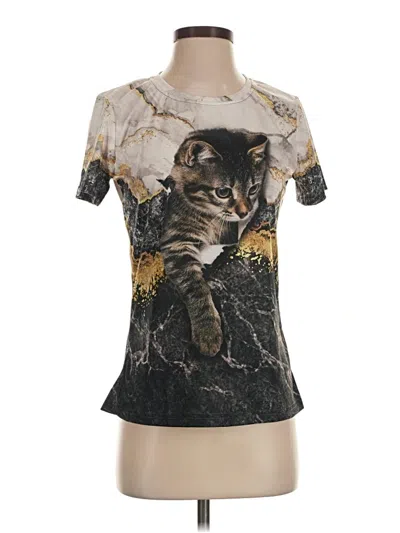 Pre-owned Unbranded Short Sleeve T-shirt In Gold