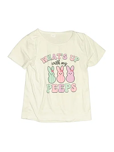 Pre-owned Unbranded Kids' Short Sleeve T-shirt In Ivory