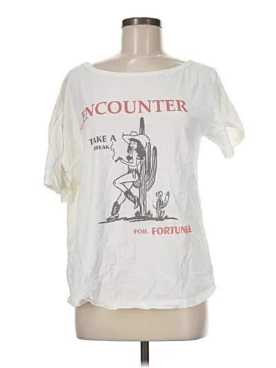 Pre-owned Unbranded Short Sleeve T-shirt In Ivory