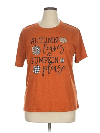 Pre-owned Unbranded Short Sleeve T-shirt In Orange