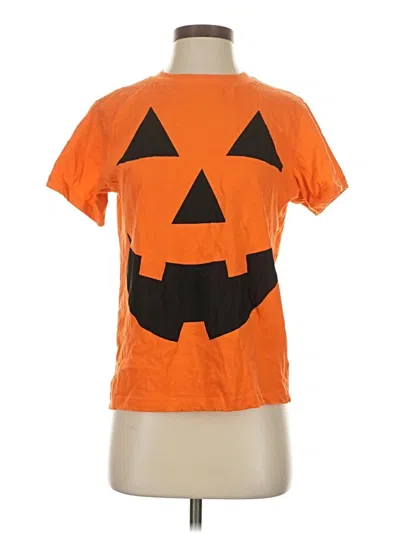 Pre-owned Unbranded Short Sleeve T-shirt In Orange