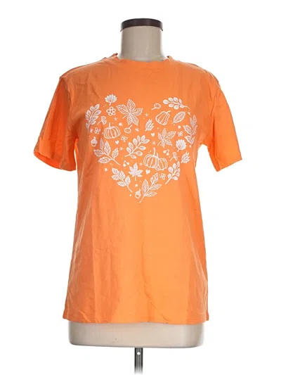 Pre-owned Unbranded Short Sleeve T-shirt In Orange