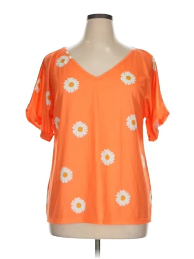 Pre-owned Unbranded Short Sleeve T-shirt In Orange