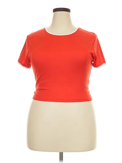 Pre-owned Unbranded Short Sleeve T-shirt In Orange