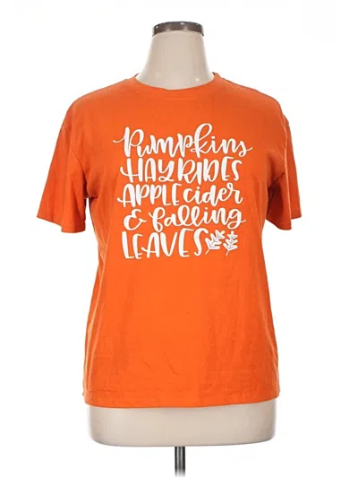 Pre-owned Unbranded Short Sleeve T-shirt In Orange