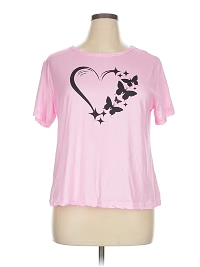 Pre-owned Unbranded Short Sleeve T-shirt In Pink