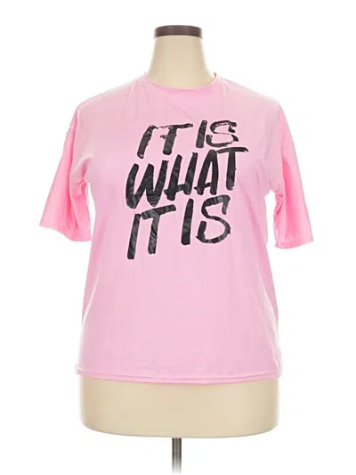 Pre-owned Unbranded Short Sleeve T-shirt In Pink