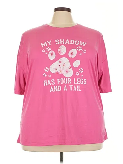 Pre-owned Unbranded Short Sleeve T-shirt In Pink