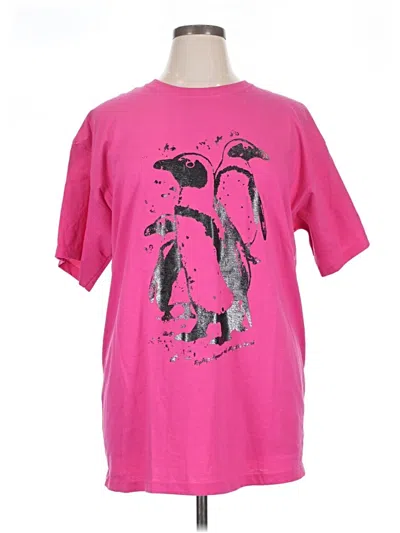 Pre-owned Unbranded Short Sleeve T-shirt In Pink