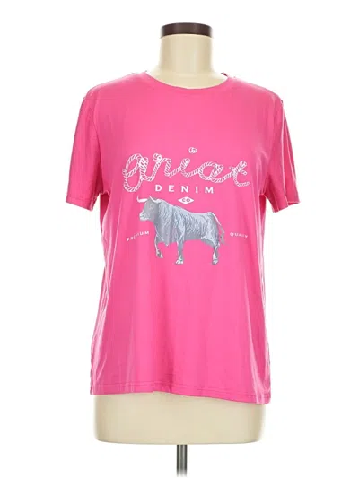 Pre-owned Unbranded Short Sleeve T-shirt In Pink