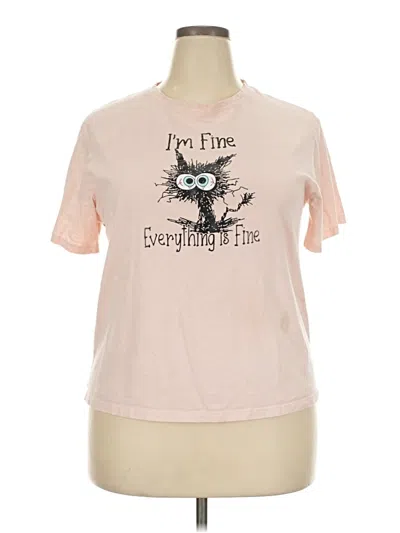 Pre-owned Unbranded Short Sleeve T-shirt In Pink