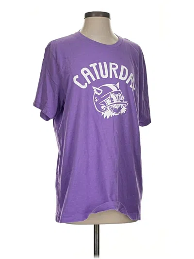 Pre-owned Unbranded Short Sleeve T-shirt In Purple