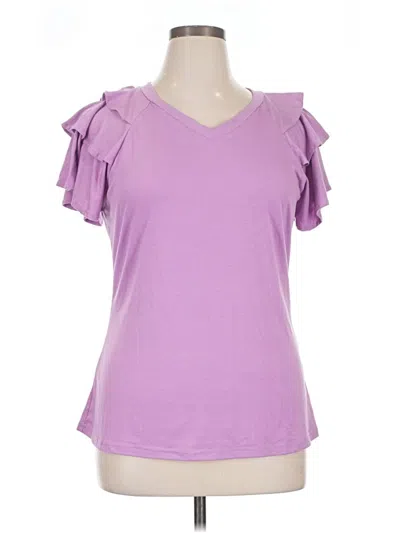 Pre-owned Unbranded Short Sleeve T-shirt In Purple