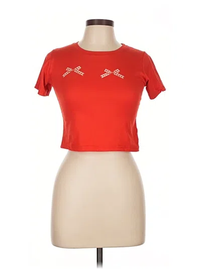 Pre-owned Unbranded Short Sleeve T-shirt In Red