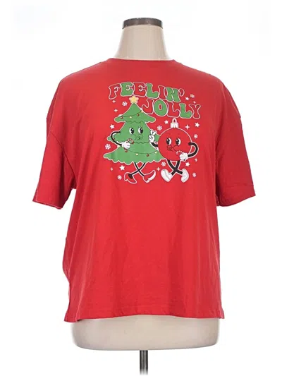 Pre-owned Unbranded Short Sleeve T-shirt In Red