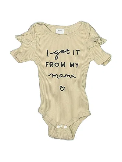 Pre-owned Unbranded Babies' Short Sleeve T-shirt In Tan