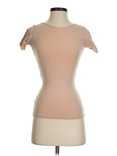 Pre-owned Unbranded Short Sleeve T-shirt In Tan
