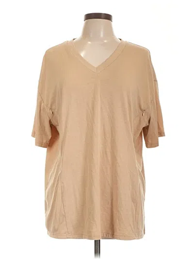 Pre-owned Unbranded Short Sleeve T-shirt In Tan