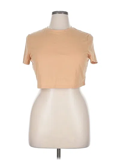 Pre-owned Unbranded Short Sleeve T-shirt In Tan