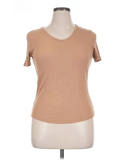 Pre-owned Unbranded Short Sleeve T-shirt In Tan