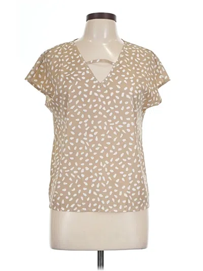 Pre-owned Unbranded Short Sleeve T-shirt In Tan