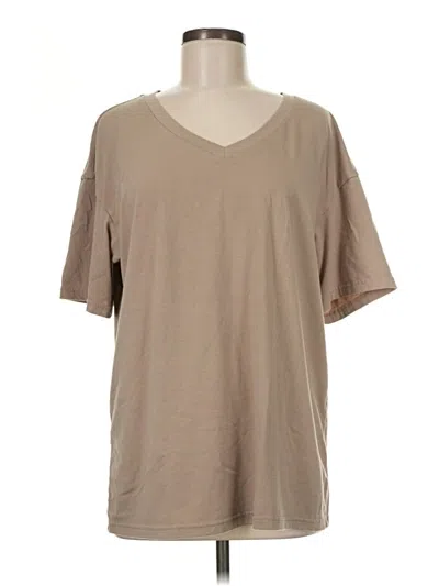 Pre-owned Unbranded Short Sleeve T-shirt In Tan