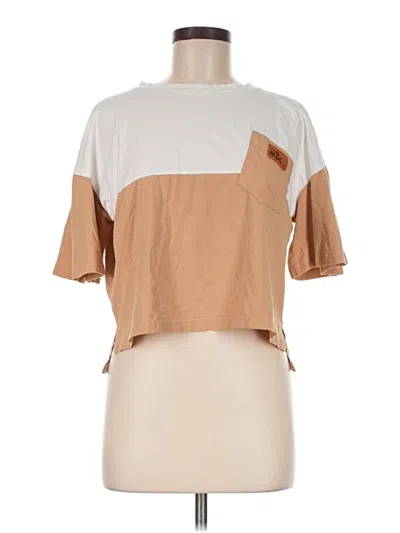 Pre-owned Unbranded Short Sleeve T-shirt In Tan