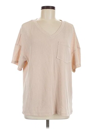 Pre-owned Unbranded Short Sleeve T-shirt In Tan