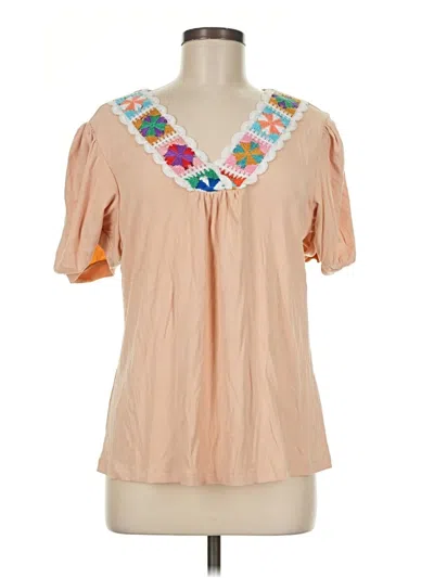 Pre-owned Unbranded Short Sleeve T-shirt In Tan