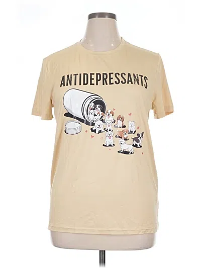 Pre-owned Unbranded Short Sleeve T-shirt In Tan