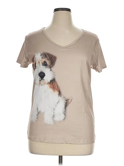 Pre-owned Unbranded Short Sleeve T-shirt In Tan