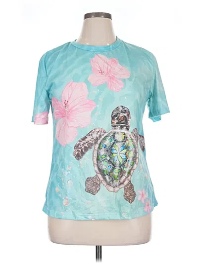 Pre-owned Unbranded Short Sleeve T-shirt In Teal