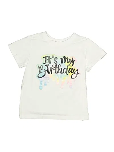 Pre-owned Unbranded Kids' Short Sleeve T-shirt In White